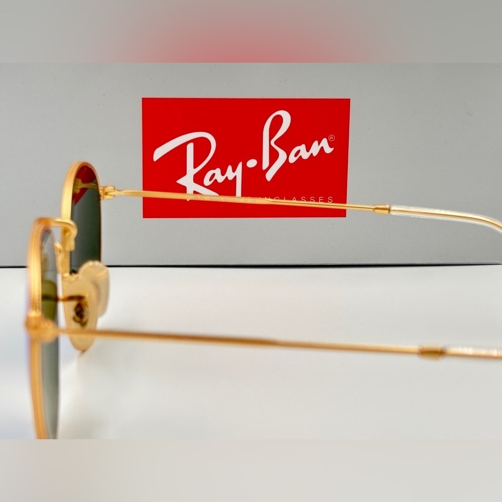 Ray-Ban Lennon Sunglasses RB3447 Round Classic Gold Frame Blue Flash Mirror - Picture 11 of 15